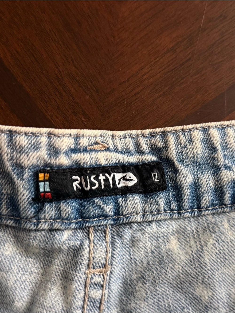 Rusty Distressed Light Blue Jean Shorts - Picture 7 of 16